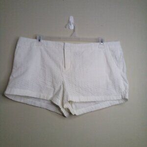 Merona Shorts Women 18 Cotton Eyelet Lace Lined White
